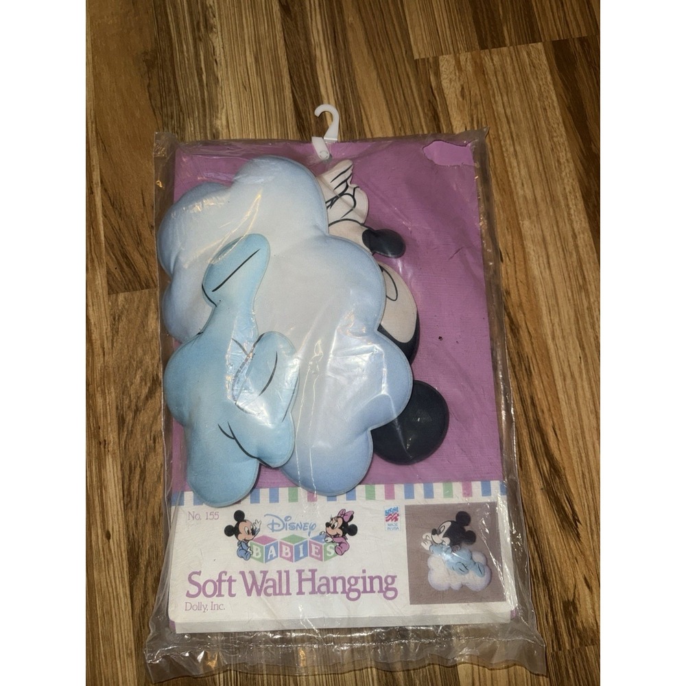 VTG NEW 80's Baby Mickey Mouse Disney Wall Soft Hanging Decor‎ Nursery Pillow
